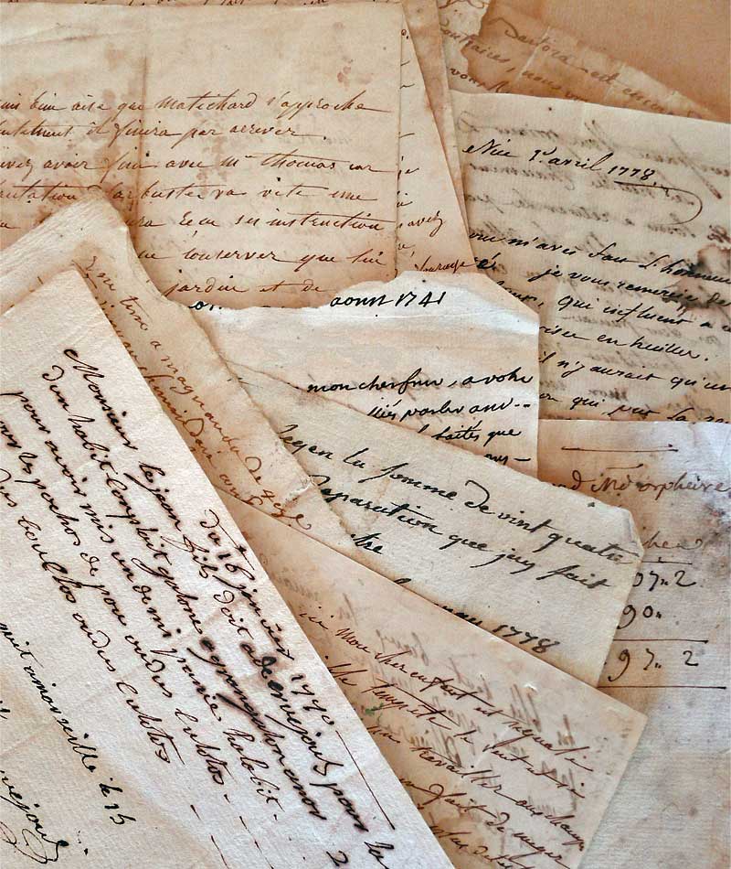 1700年代の古いアンティーク手紙